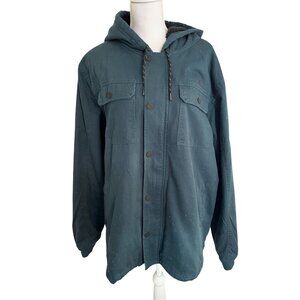 Hurley XL Navy Hooded Jacket With Sherpa Lining & Snap Closures